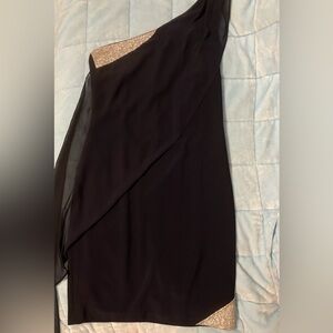 Chic One Shoulder blue evening formal gown